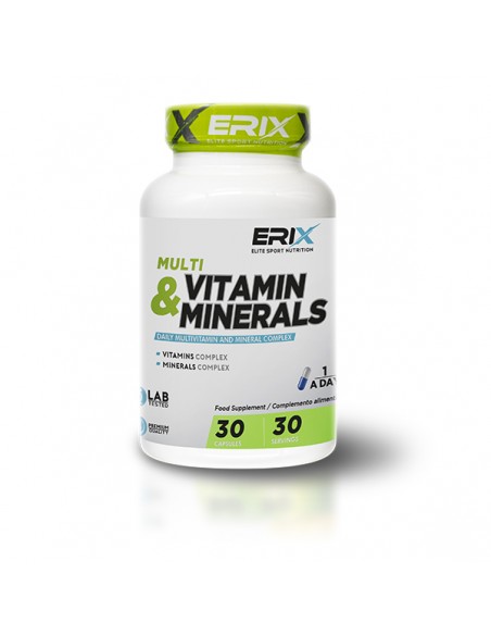 Vitaminas y Minerales 30 Caps | Multivitamínico Diario Erix Nutrición