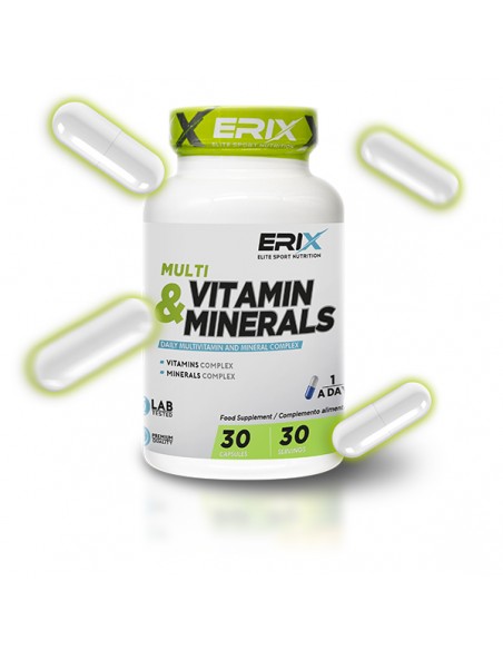Vitaminas y Minerales 30 Caps | Multivitamínico Diario Erix Nutrición