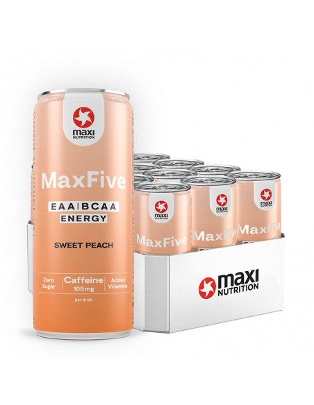 Maxfive Bebida Energética EAA/BCAA Melocotón Dulce 330 ml
