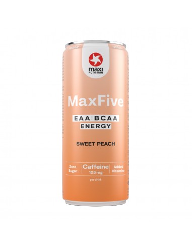 Maxfive Bebida Energética EAA/BCAA Melocotón Dulce 330 ml