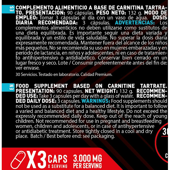 CARNITINE Carnipure® (90 Cápsulas)