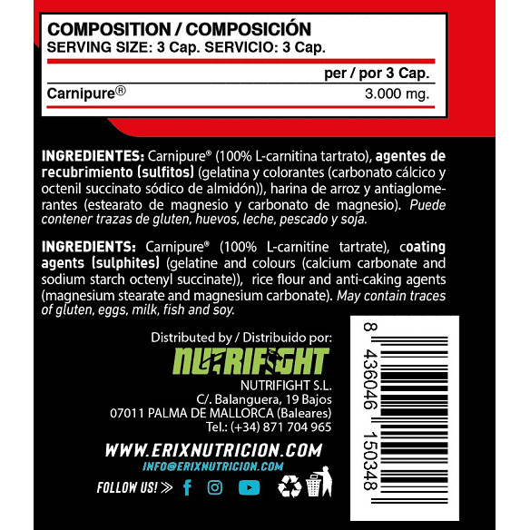 CARNITINE Carnipure® (90 Cápsulas)