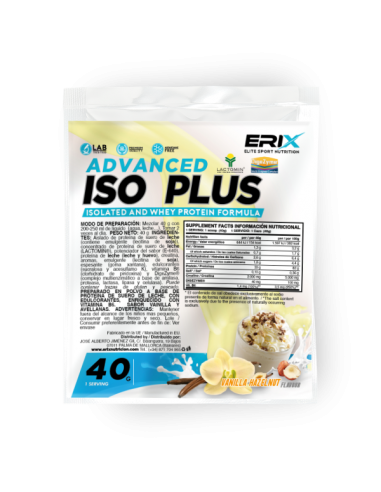Muestra ISO Advanced Plus Vainilla Avellanas 40g | Isolate Erix