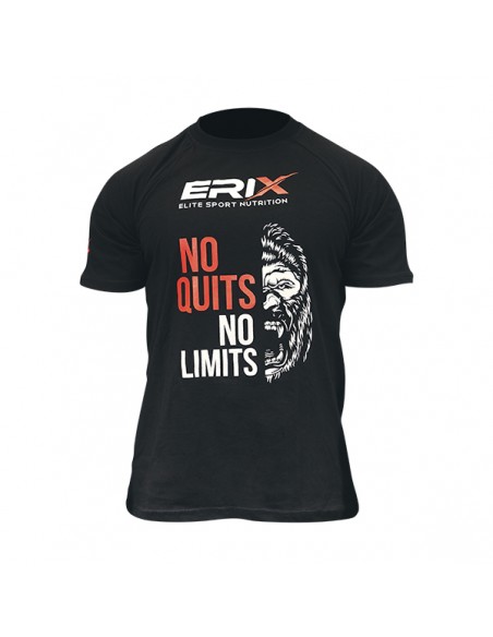 Camiseta "No Quits No Limits" Negra Talla S | Erix Nutrición
