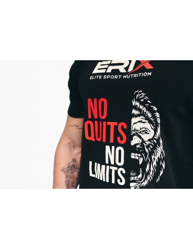 Camiseta "No Quits No Limits" Negra Talla S | Erix Nutrición