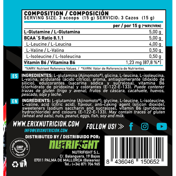 Glutamina + BCAA AJINOMOTO 300 gr