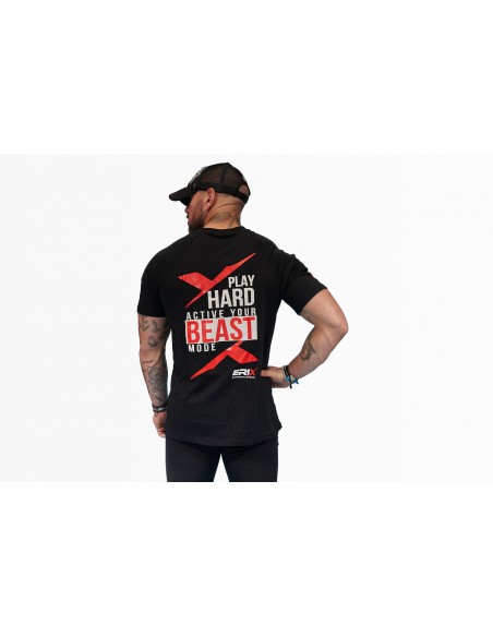 Camiseta "Play Hard Active" Negra Talla S | Erix Nutrición