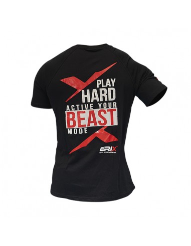 Camiseta "Play Hard Active" Negra Talla S | Erix Nutrición