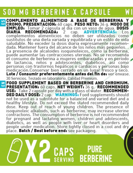 Pure Berberine 500 mg