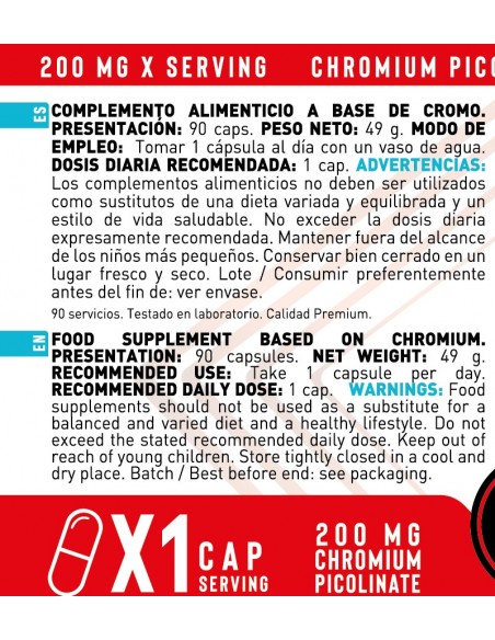 PICOLINATO DE CROMO (90 Cápsulas)