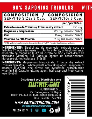 TRIBULUS + ZMA (100 Cápsulas)