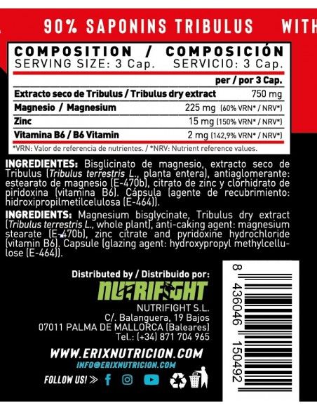 TRIBULUS + ZMA (100 Cápsulas)