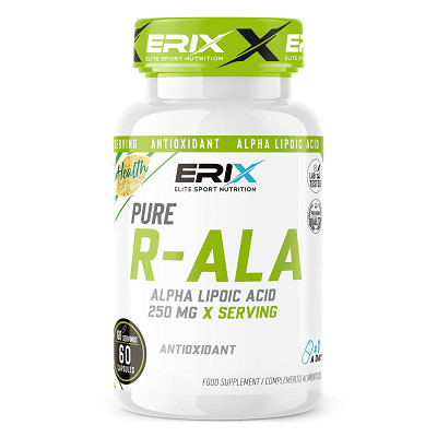 R-ALA 250mg 60 Cápsulas | Ácido Alfa Lipoico Potente Erix Nutrición